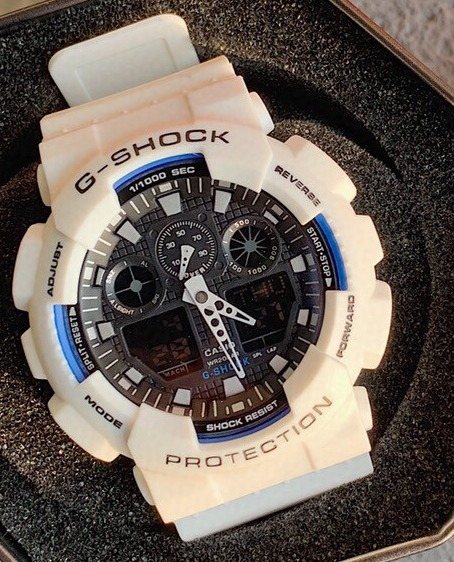 Casio White Black Dial Strap Watch