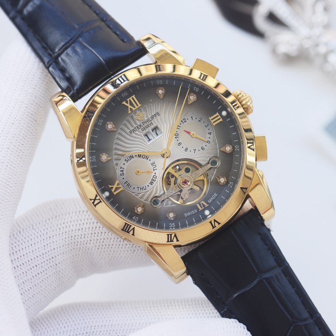 Patek Philippe Gold Blue Strap Watch